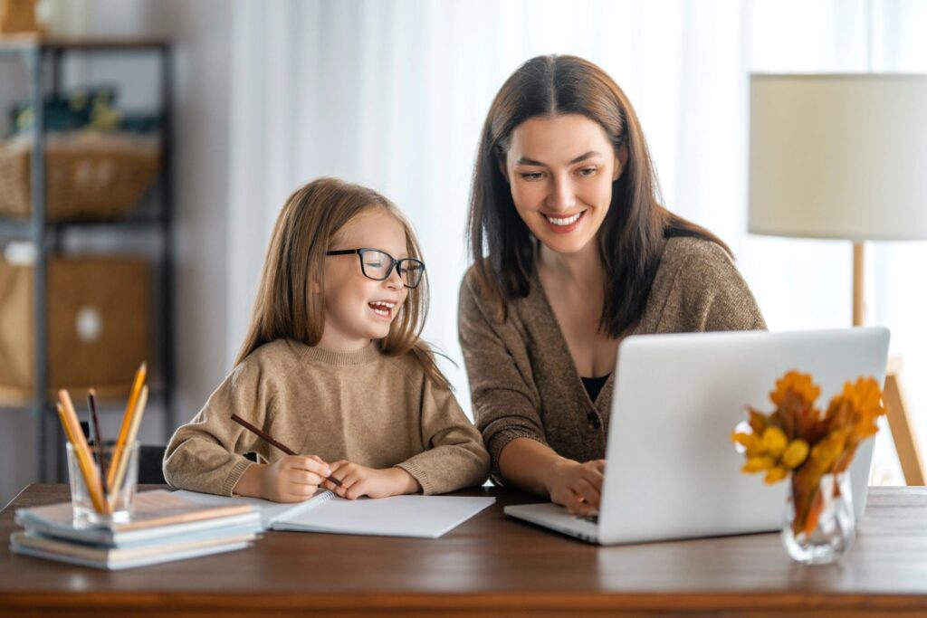 happy kids learning online creative writing